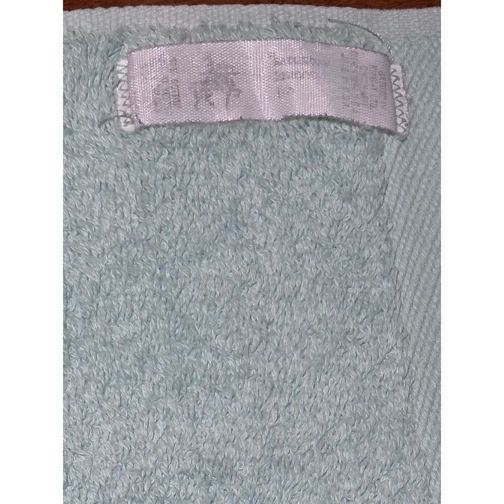 Saturday Knight Ltd Vintage Bath Towel 47X25” Sea Foam Teal Floral Embroidered